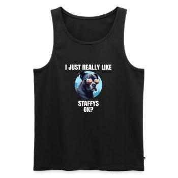 Staffordshire Bull Terrier Staffy Dog - Männer Premium Bio Tank Top - Schwarz - Vorne - AI Model Male 178 light (178cm)