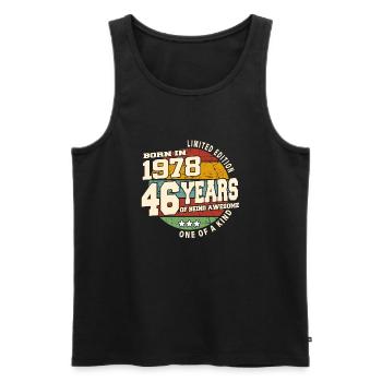 1978 Vintage Retro Classic 46 Jahre - Männer Premium Bio Tank Top - Schwarz - Vorne - AI Model Male 178 light (178cm)