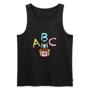 ABC with backpack - Men's Premium Organic Tank Top - black - Front - AI Model Male 178 light (178cm)