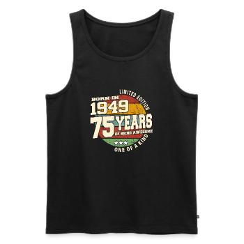 1949 Vintage Retro Classique 75 ans - Débardeur bio Premium Homme - noir - Devant - Michal (187cm)