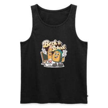 Back to School - Men's Premium Organic Tank Top - black - Front - AI Model Male 178 light (178cm)