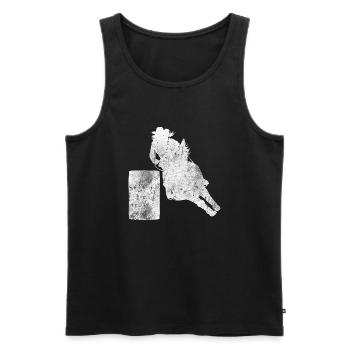 Cheval de course de barils de rodéo - Débardeur bio Premium Homme - noir - Devant - Michal (187cm)