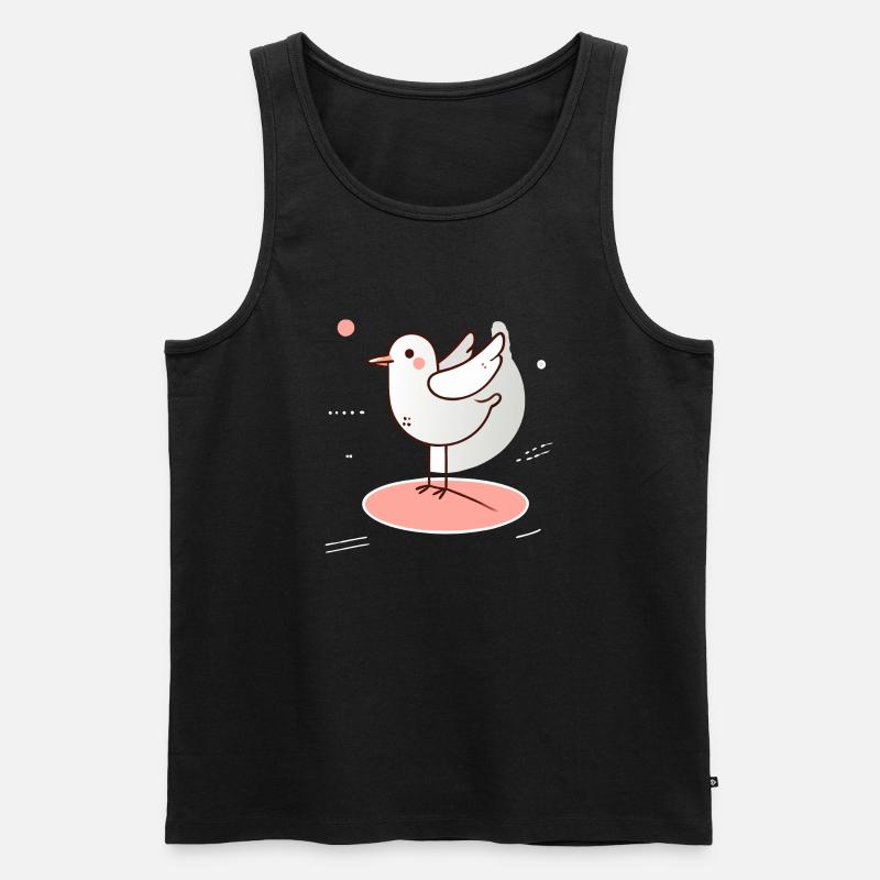 Möwe - Männer Premium Bio Tank Top - Schwarz