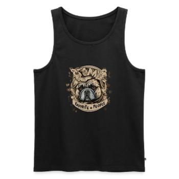 Personnes préférées - Bulldog Love - Débardeur bio Premium Homme - noir - Devant - AI Model Male 178 light (178cm)