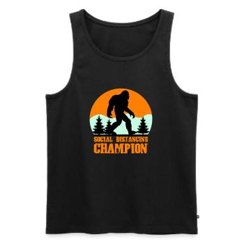 big foot social distancing - Men's Premium Organic Tank Top - black - Front - AI Model Male 178 light (178cm)