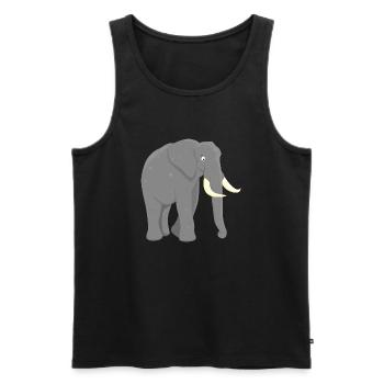 Éléphant d’afrique - Débardeur bio Premium Homme - noir - Devant - AI Model Male 178 light (178cm)