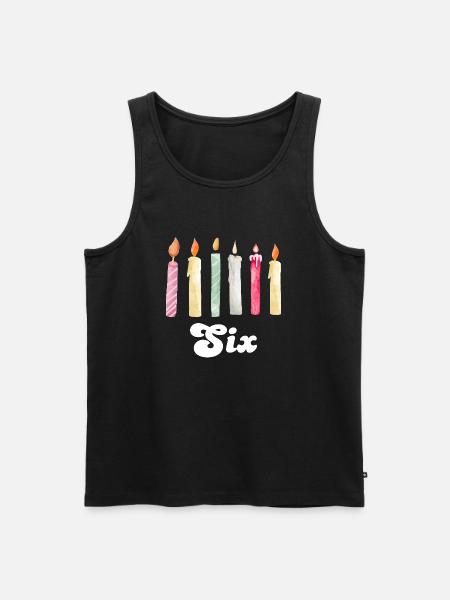 6th Anniversary Candle - Men's Premium Organic Tank Top - black