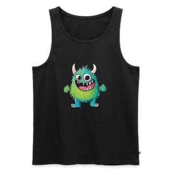 Niedliches buntes süßes Monster - Männer Premium Bio Tank Top - Schwarz - Vorne - AI Model Male 178 light (178cm)