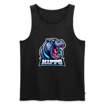 Nilpferd - Männer Premium Bio Tank Top - Schwarz - Vorne - AI Model Male 178 light (178cm)