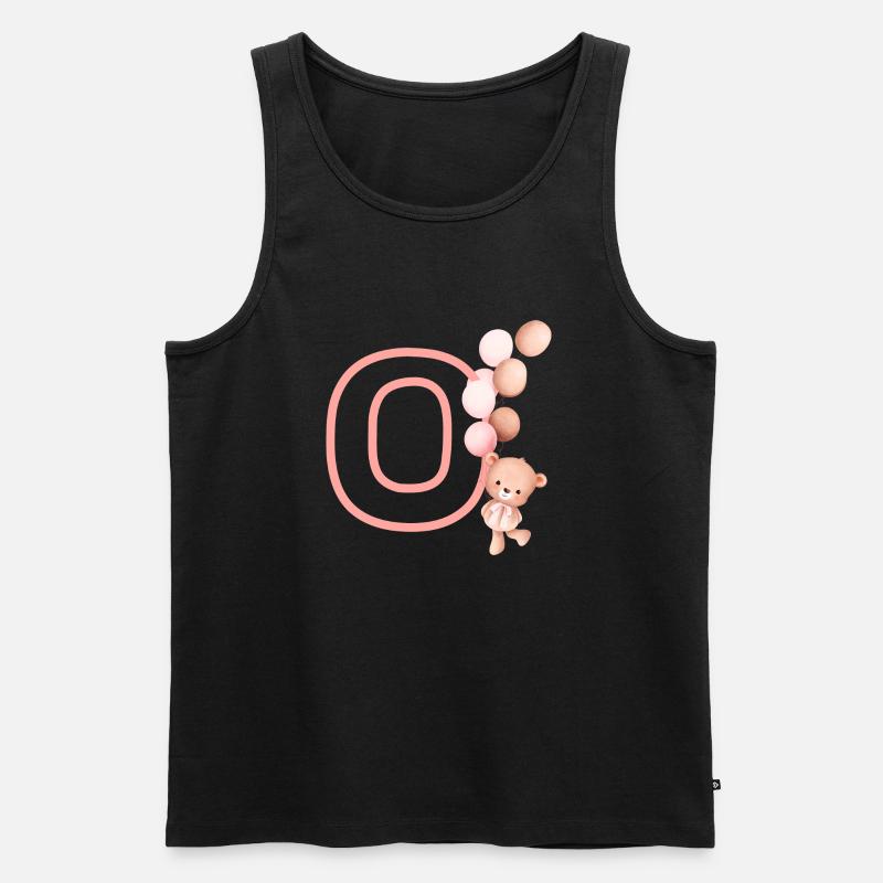 Buchstabe o Rosenbär - Männer Premium Bio Tank Top - Schwarz