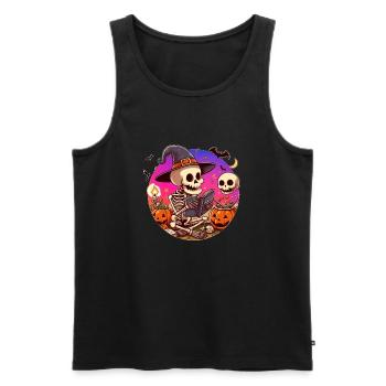 Mr. Bone Spooky Halloween 3 - Men's Premium Organic Tank Top - black - Front - AI Model Male 178 light (178cm)