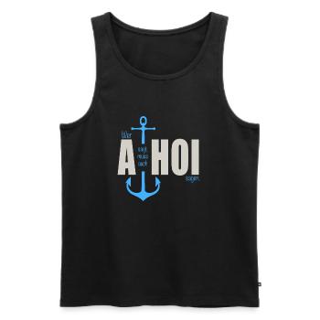 Wer a sagt - Männer Premium Bio Tank Top - Schwarz - Vorne - Michal (187cm)