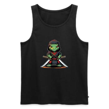 Ninja Aligator #3 - Débardeur bio Premium Homme - noir - Devant - AI Model Male 178 light (178cm)