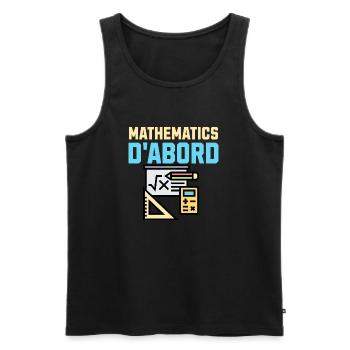 Mathématiques d'abord - Débardeur bio Premium Homme - noir - Devant - Michal (187cm)