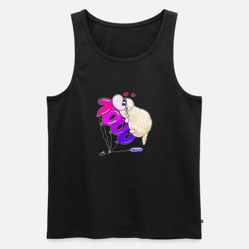 Wolly Sheepling 1000 Abonnenten - Männer Premium Bio Tank Top - Schwarz