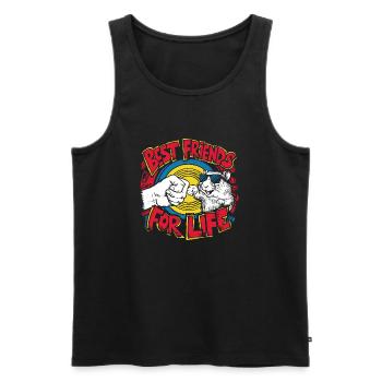 Tierische Freundschaft für Hamsterfans - Männer Premium Bio Tank Top - Schwarz - Vorne - AI Model Male 178 light (178cm)