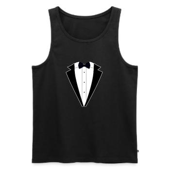Vintage Party-Smoking Vintage Party Tuxedo - Männer Premium Bio Tank Top - Schwarz - Vorne - AI Model Male 178 light (178cm)