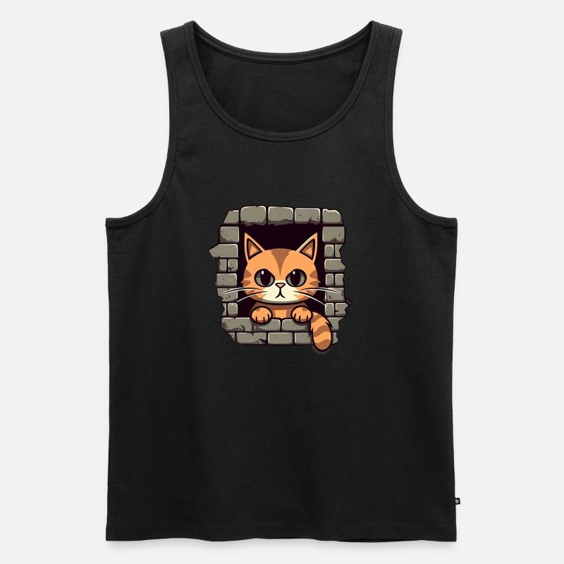 Süße Katze - Männer Premium Bio Tank Top - Schwarz