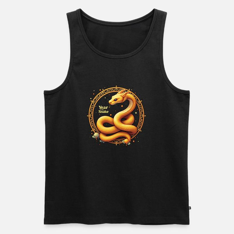 Chinesisches Neujahr - Schlange 2025 - Männer Premium Bio Tank Top - Schwarz