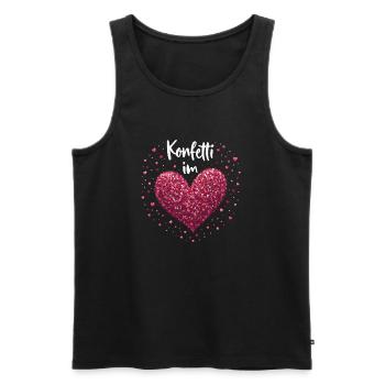 Konfetti im Herzen - Männer Premium Bio Tank Top - Schwarz - Vorne - Michal (187cm)