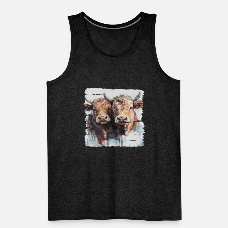 Zwei Jungbullen oder zwei Kühe? Männer Premium Bio Tank Top