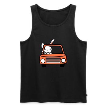 Hase Auto fahren Autofahrer Führerschein bestanden - Männer Premium Bio Tank Top - Schwarz - Vorne - Michal (187cm)