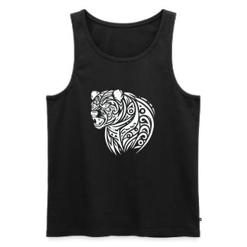Ours Grizzli - Débardeur bio Premium Homme - noir - Devant - AI Model Male 178 light (178cm)