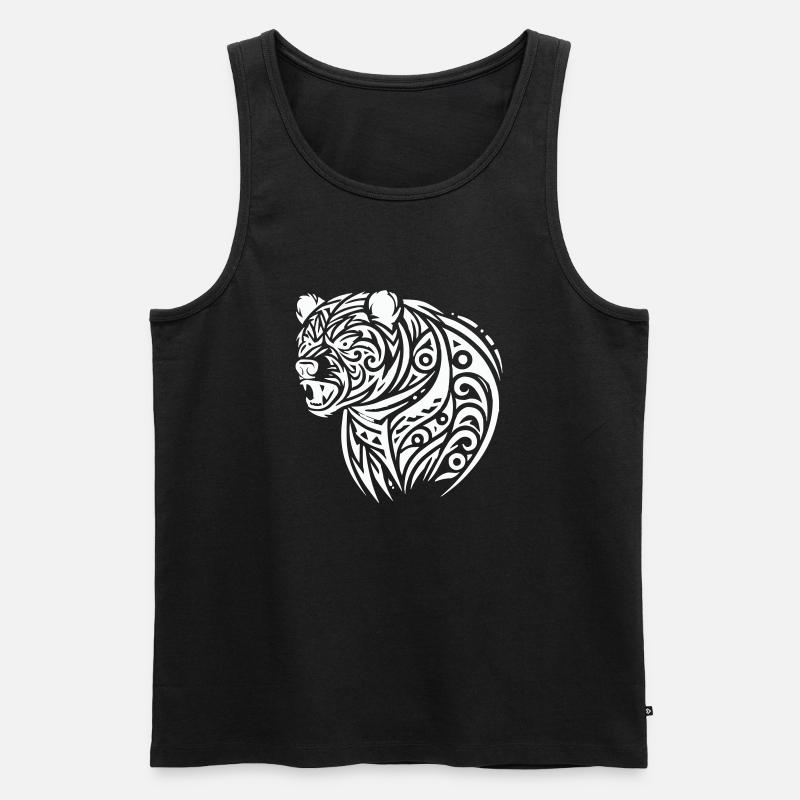 bär grizzly - Männer Premium Bio Tank Top - Schwarz
