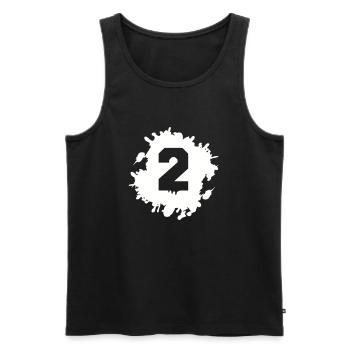 2 klecks - Männer Premium Bio Tank Top - Schwarz - Vorne - AI Model Male 178 light (178cm)
