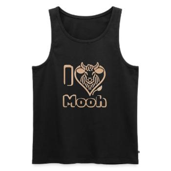 🐄 I ❤️ Moooh – Lustiges Kuh-Liebhaber T-Shirt 🐄 - Männer Premium Bio Tank Top - Schwarz - Vorne - AI Model Male 178 light (178cm)