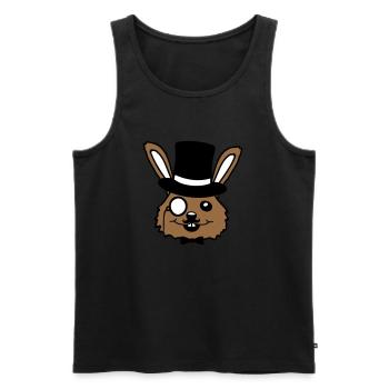 Sir Bunny Monocle Lunettes Barbe Chapeau haut de forme M. M. - Débardeur bio Premium Homme - noir - Devant - Michal (187cm)