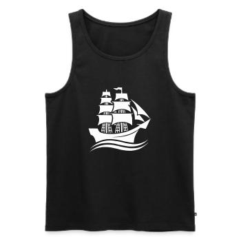 Ship 1 - Men's Premium Organic Tank Top - black - Front - AI Model Male 178 light (178cm)