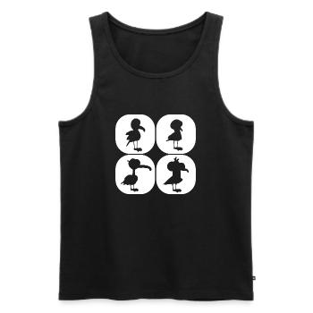 The Fantastic 4 Seagulls Die fantastischen 4 Möwen - Männer Premium Bio Tank Top - Schwarz - Vorne - AI Model Male 178 light (178cm)