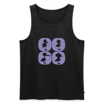 Check out this fantastic Shirt with Friendly Gulls - Männer Premium Bio Tank Top - Schwarz - Vorne - AI Model Male 178 light (178cm)
