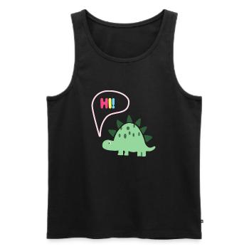 Hi Dino - Geschenkidee - Kindermode - Männer Premium Bio Tank Top - Schwarz - Vorne - AI Model Male 178 light (178cm)