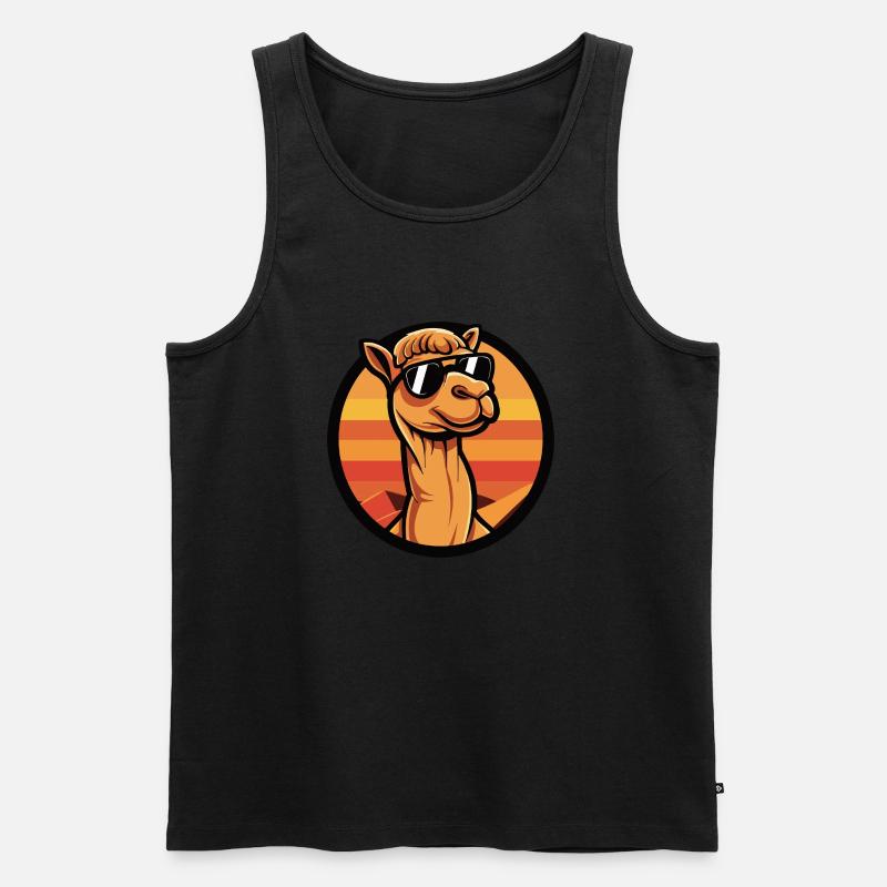 Kamel Comic Cool - Männer Premium Bio Tank Top - Schwarz