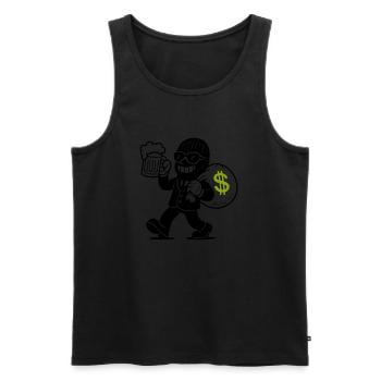 Bankräuber Gangster Geld - Männer Premium Bio Tank Top - Schwarz - Vorne - AI Model Male 178 light (178cm)