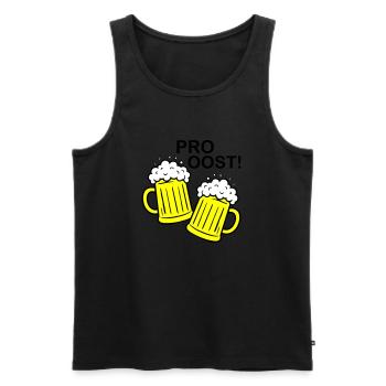 Bier Anstossen Prost - Männer Premium Bio Tank Top - Schwarz - Vorne - AI Model Male 178 light (178cm)