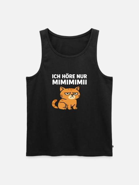 Katze Mimimimi - Männer Premium Bio Tank Top - Schwarz