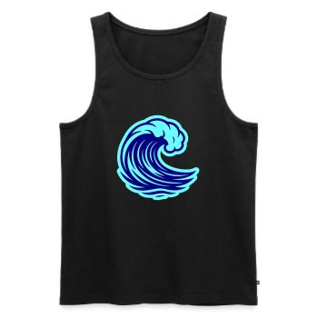 Welle Ozean - Männer Premium Bio Tank Top - Schwarz - Vorne - AI Model Male 178 light (178cm)
