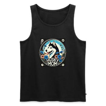 Husky Mom Vintage Style Dog Lover Design - Men's Premium Organic Tank Top - black - Front - Michal (187cm)