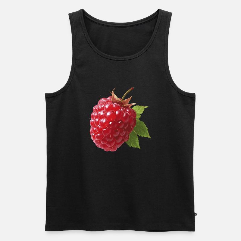 rote Himbeere - Männer Premium Bio Tank Top - Schwarz