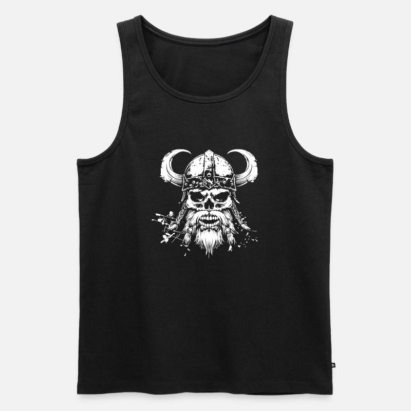 wikinger skull 1 - Männer Premium Bio Tank Top - Schwarz