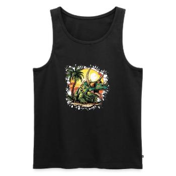 Dinosaurier triceratops Sommer - Männer Premium Bio Tank Top - Schwarz - Vorne - Michal (187cm)
