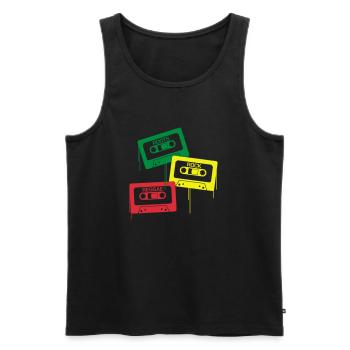 Roots, Rock, Reggae - Männer Premium Bio Tank Top - Schwarz - Vorne - AI Model Male 178 light (178cm)