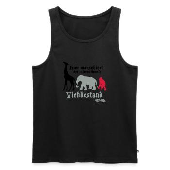 viehbestandinternational2 - Männer Premium Bio Tank Top - Schwarz - Vorne - Michal (187cm)