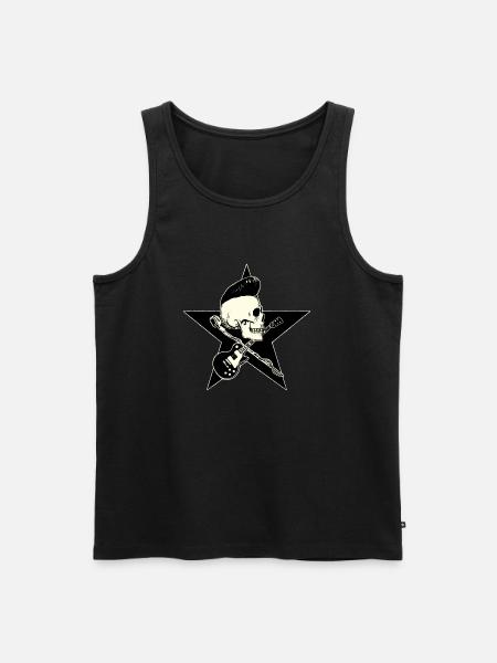 Rock-n-Roll Skull - Männer Premium Bio Tank Top - Schwarz