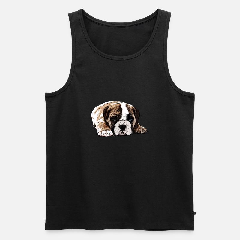 Boxer Welpe - Männer Premium Bio Tank Top - Schwarz