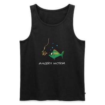 Fisch Wurm Angeln Fischen lustige Tiere Fischerei - Männer Premium Bio Tank Top - Schwarz - Vorne - Michal (187cm)