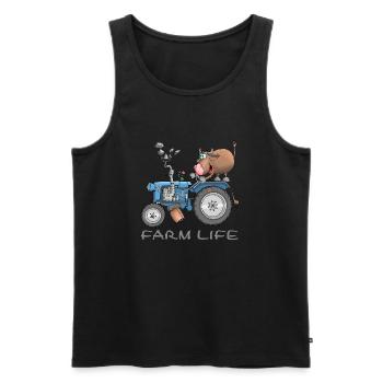 Funny farm - farm life - Men's Premium Organic Tank Top - black - Front - AI Model Male 178 light (178cm)